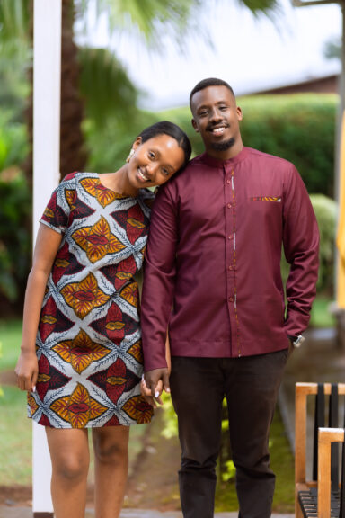 Maroon Mix set with Ankara details