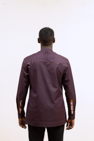 Dark purple long sleeve shirt with cuffs details