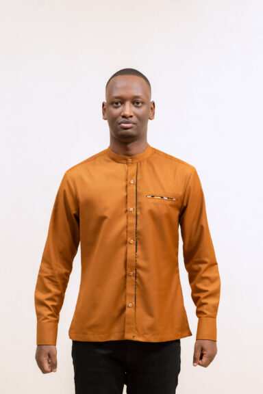 Mustard Yellow long-sleeve shirt with pocket details